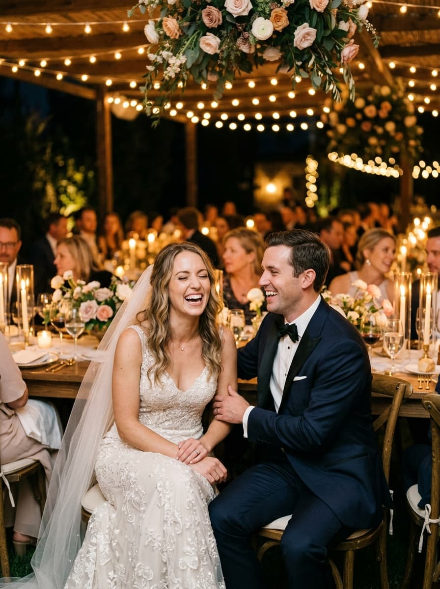 Sarah and Liam wedding celebration in custom film frame